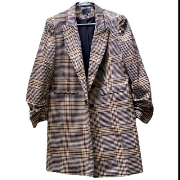 1. STATE | Long Plaid Blazer Coat Size Medium - Picture 3 of 13